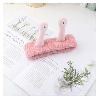 Roza plišasti naglavni trak s polžem