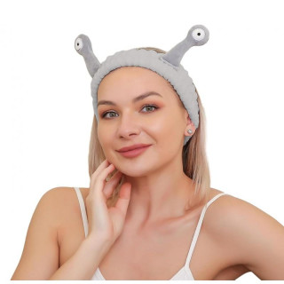 Plišasti naglavni trak v sivi barvi s polžem