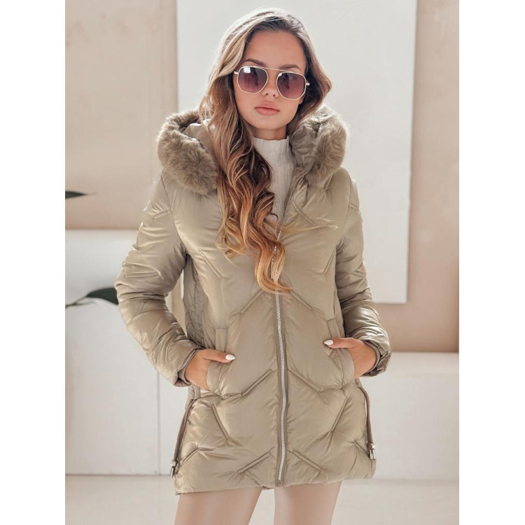 Bež ženska jakna s prešivanjem TY5051