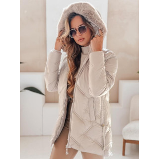 Ženska bež prešita jakna TY5053