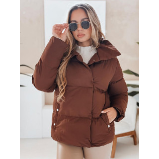 Ženska rjava jakna z ovratnikom TY4958