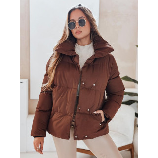 Ženska rjava jakna z ovratnikom TY4958