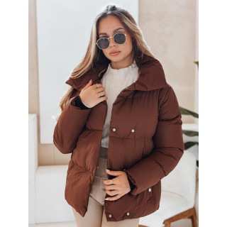 Ženska rjava jakna z ovratnikom TY4958