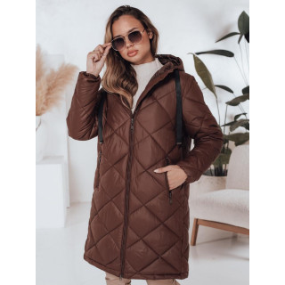 Dolga rjava ženska jakna TY4989