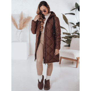 Dolga rjava ženska jakna TY4989