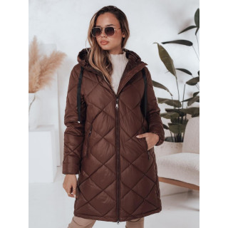 Dolga rjava ženska jakna TY4989