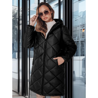 Ženska dolga črna jakna TY4988