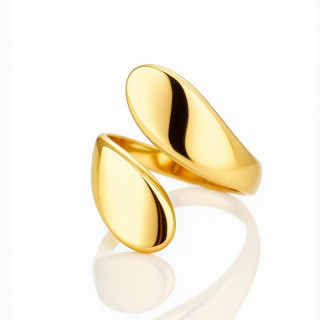 Nastavljiv pozlačen prstan iz kirurškega jekla