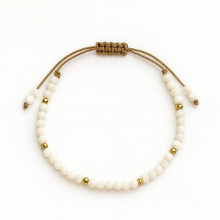 Zapestnica iz belega zlata na nastavljivi vrvici