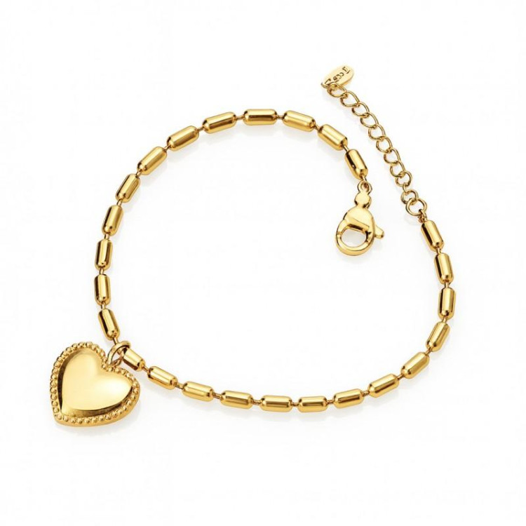 Ženska pozlačena zapestnica s srcem