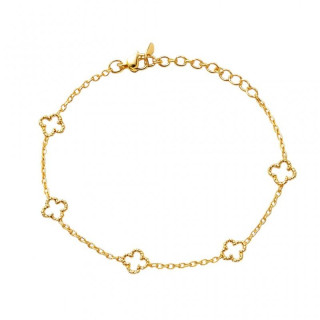 Ženska pozlačena zapestnica s štiriperesnimi deteljicami