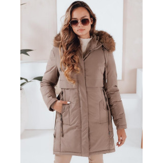 Ženska temno bež zimska parka TY5084