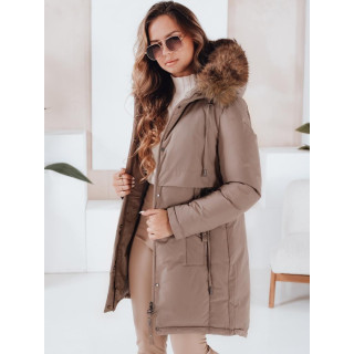 Ženska temno bež zimska parka TY5084