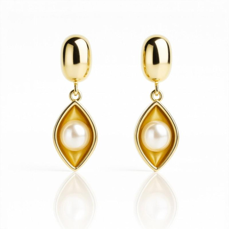 Pozlačeni viseči ženski uhani