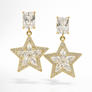 Viseči uhani s cirkonskimi zvezdicami