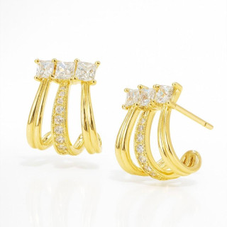 Ženski pozlačeni uhani s cirkoni