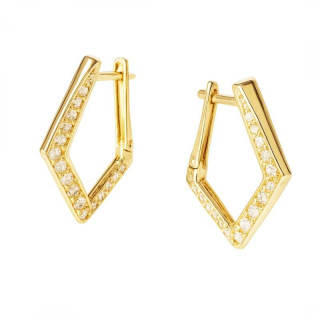 Ženski pozlačeni uhani s cirkoni