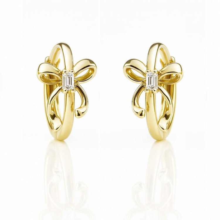 Pozlačeni ženski uhani z pentljami