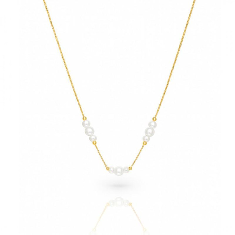 Ženska pozlačena biserna ogrlica