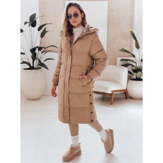 Dolga temno bež ženska jakna TY4966