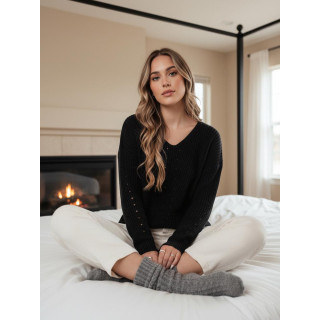 Ženski črni pulover MY2399