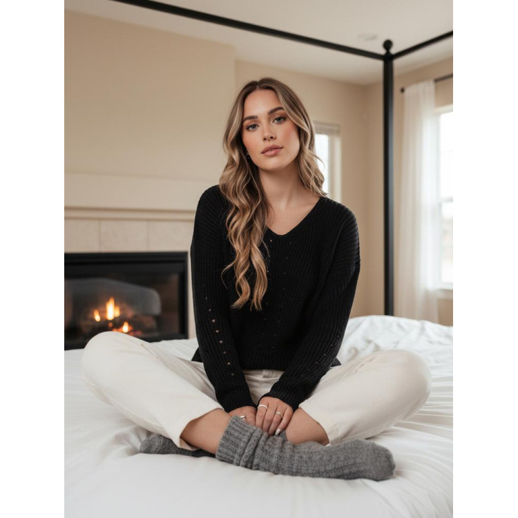 Ženski črni pulover MY2399