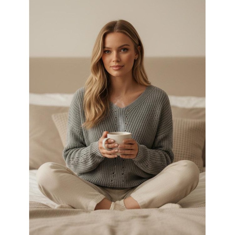 Svetlo siv ženski pulover MY2387