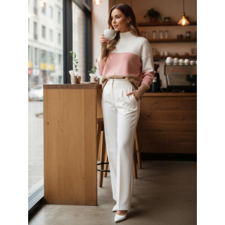 Ženski barvit pulover z ovratnikom MY2417