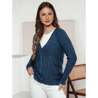 Modri ženski pulover z gumbi MY2400