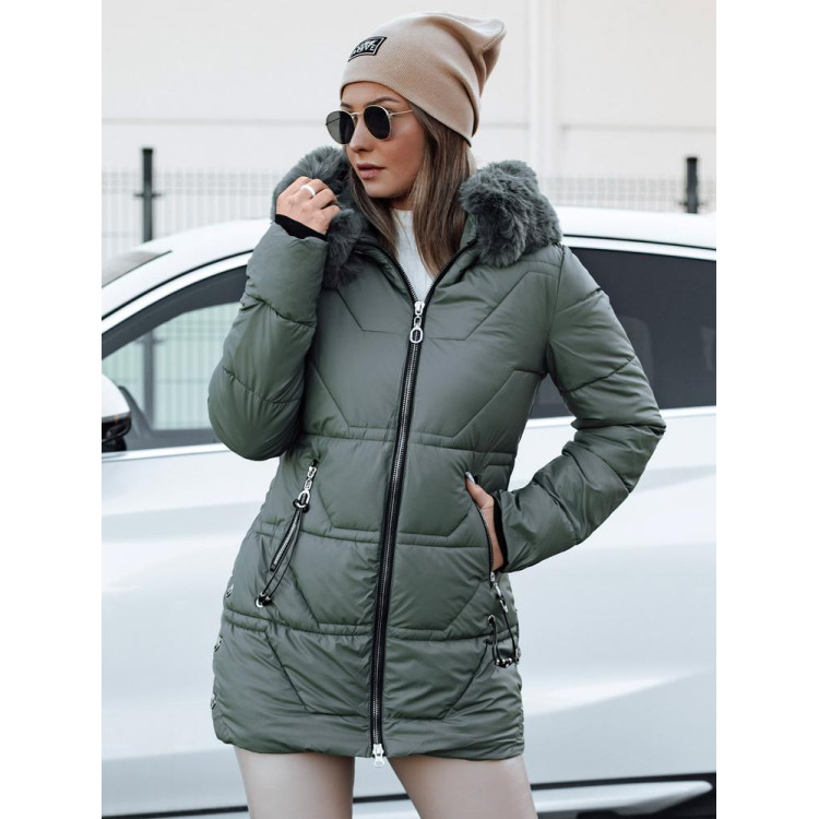 Zelena ženska prešita jakna TY4729