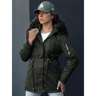 Ženska zelena parka s krznom TY4534