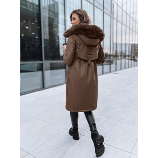 Dolga rjava ženska parka TY3956