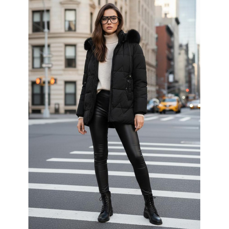 Zimska črna ženska jakna TY5330