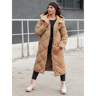 Dolga bež ženska jakna TY4592