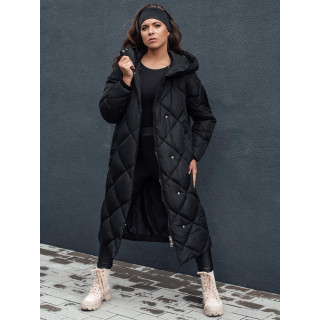 Črna dolga ženska jakna TY4593