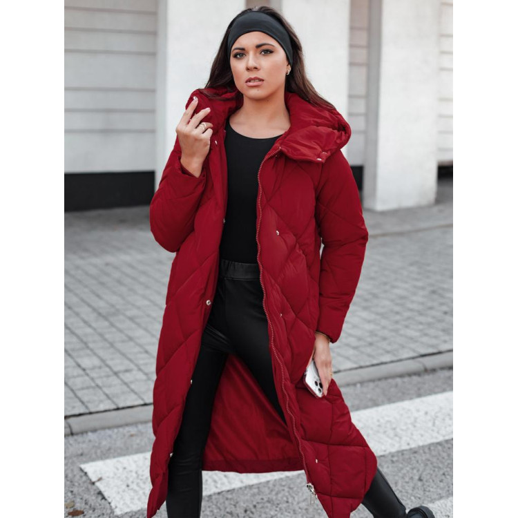 Ženska dolga bordo jakna TY5479