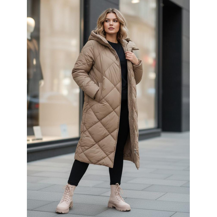 Bež dolga ženska jakna TY5477