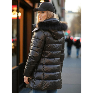 Črna prešita ženska jakna TY4483z