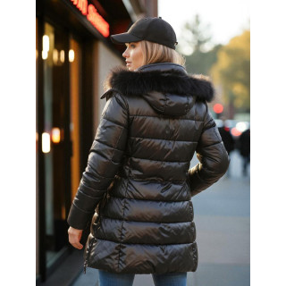 Črna prešita ženska jakna TY4483z