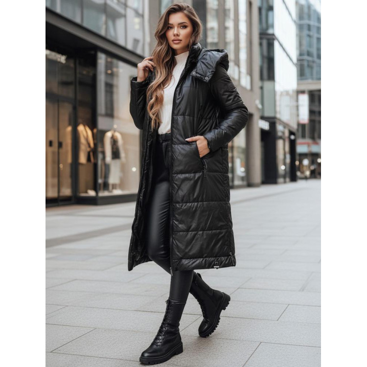 Črna dolga ženska jakna TY5024z