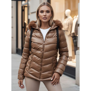 Rjava svetleča zimska jakna TY4573z