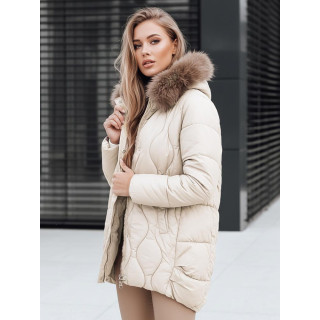 Ženska zimska jakna v ecru barvi TY5495