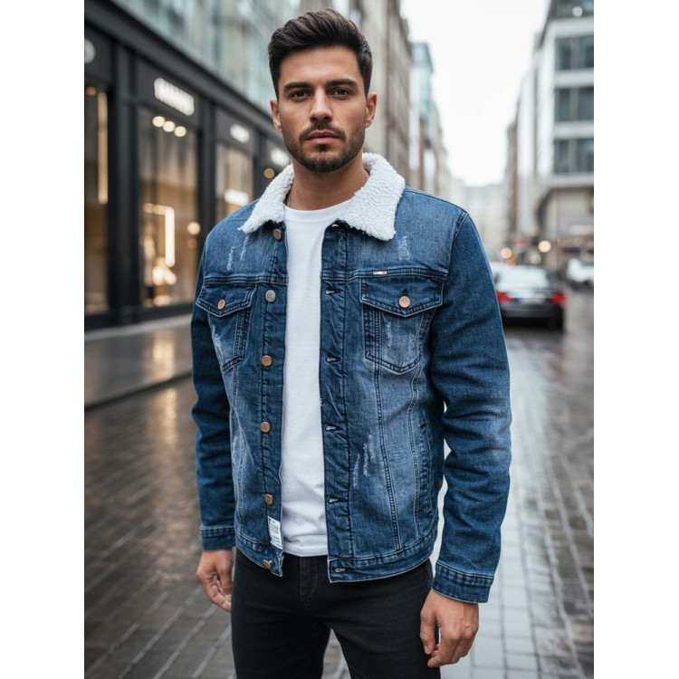 Moška modra jeans jakna za zimo TX4729z
