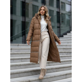 Rjava ženska jakna z nastavljivo dolžino TY5167