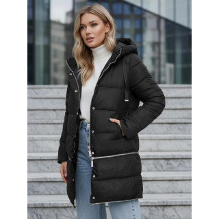 Ženska črna jakna z nastavljivo dolžino TY5151