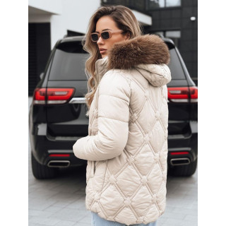 Ženska prešita jakna v ecru barvi TY5513