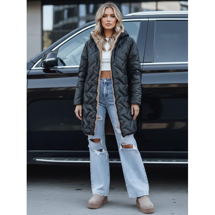 Črna prešita ženska jakna TY5465