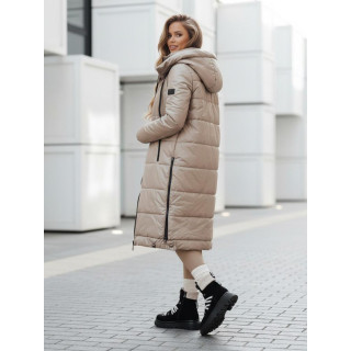 Ženska dolga bež jakna TY5026