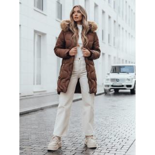 Rjava prešita ženska jakna TY4936