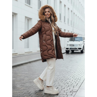 Rjava prešita ženska jakna TY4936